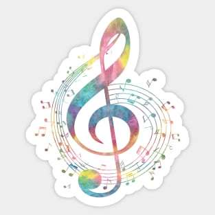 Treble Clef And Music Notes Sticker